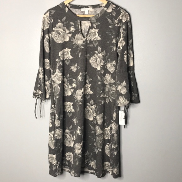 NWT GRAY ROSE DRESS - Picture 2 of 11